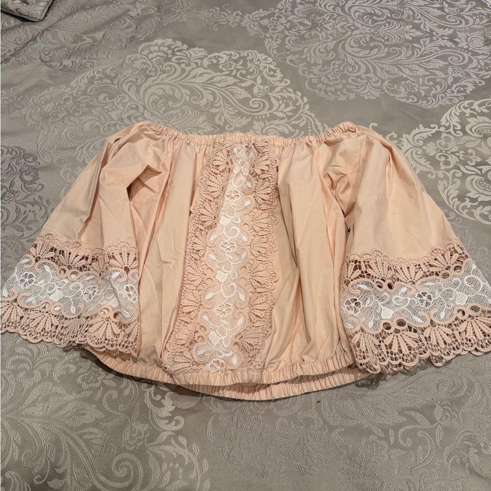 Express off shoulder lace blouse